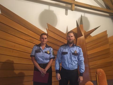 A bátor helytállásért két városi rendőr kapott elismerést
