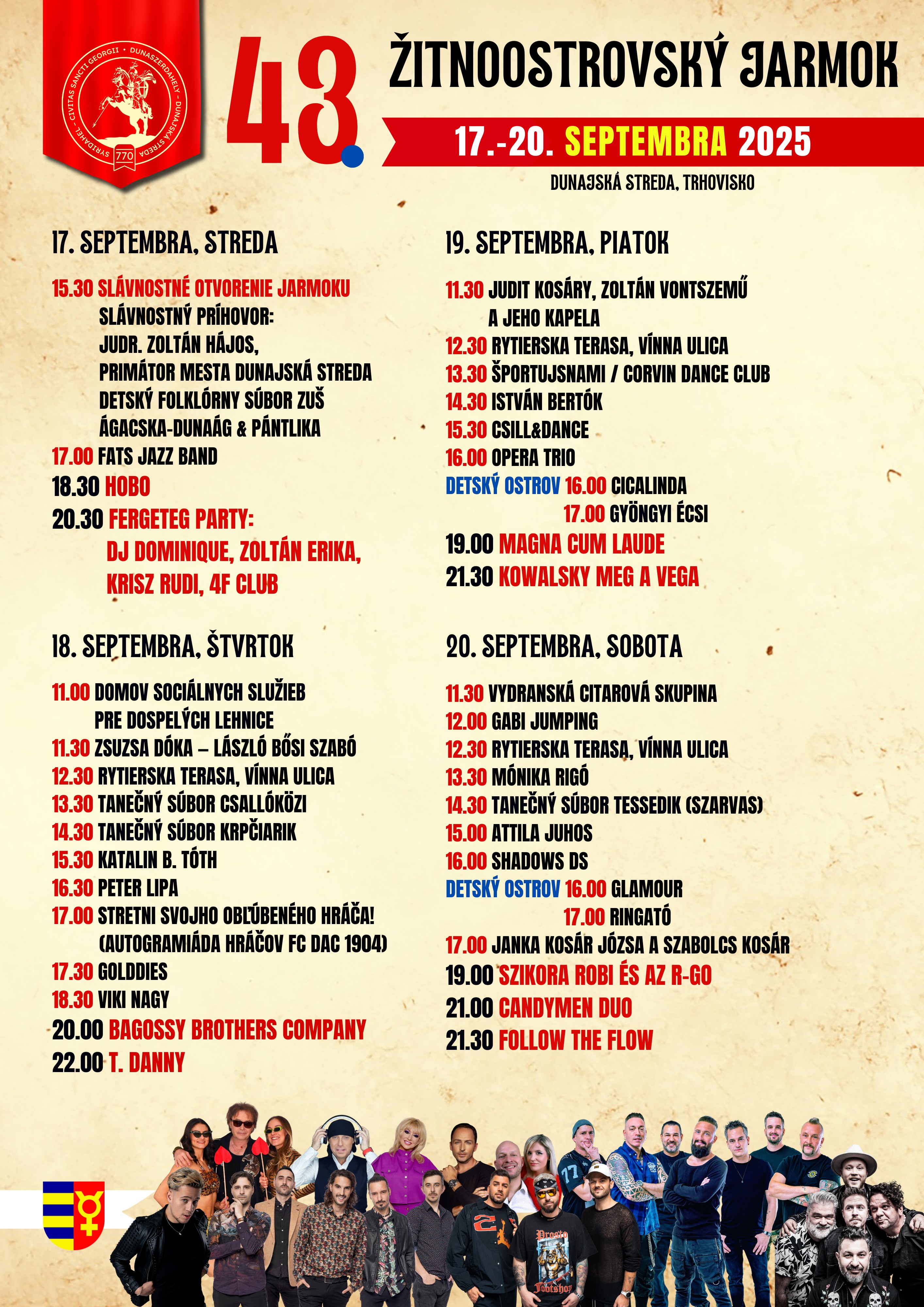 43. Žitnoostrovský jarmok - program