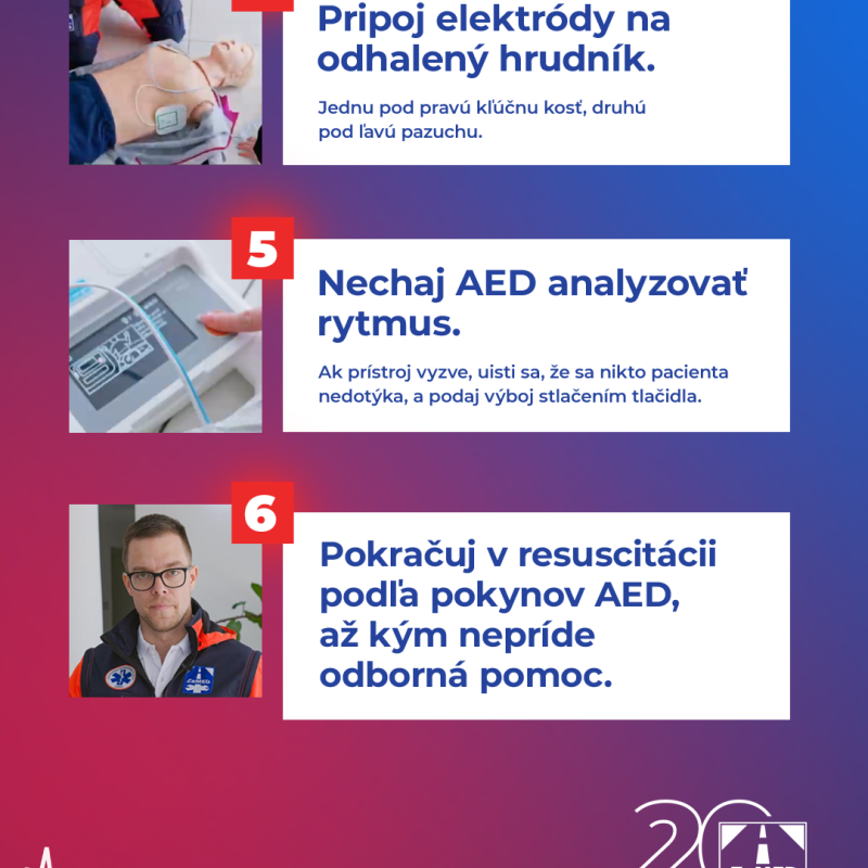 Resuscitácia s AED Rýchly sprievodca v 6 krokoch