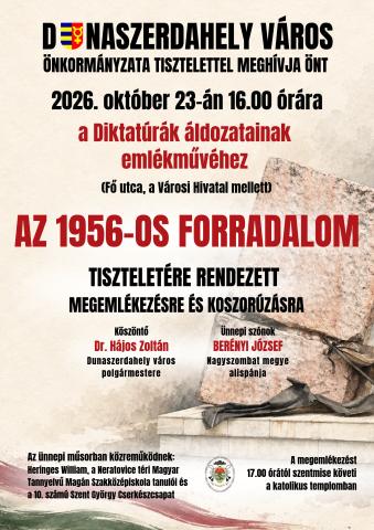 Az 1956-os forradalom tiszteletére rendezett megemlékezés és koszorúzás