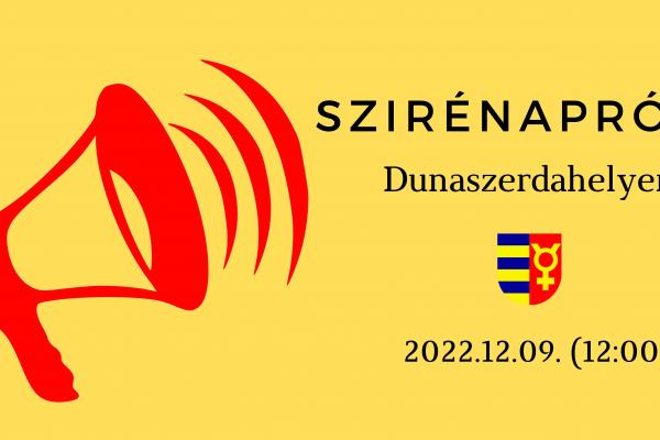Pénteken lesz Dunaszerdahelyen a szirénák hangpróbája