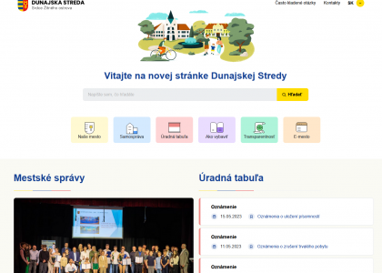 Dunajská Streda ma novú webovú stránku