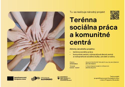 Banner na web - Národný projekt Terénna sociálna práca a komunitné centrá