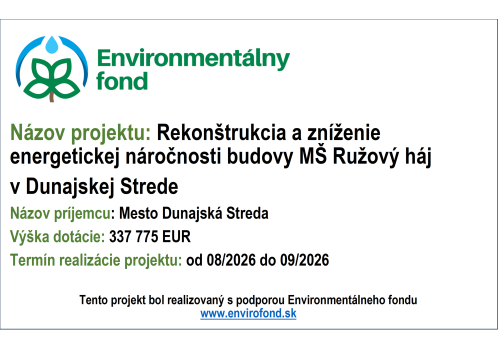 Publicita a informovanosť projektu - baner