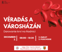 Darovanie krvi na Mestskom úrade 2. decembra